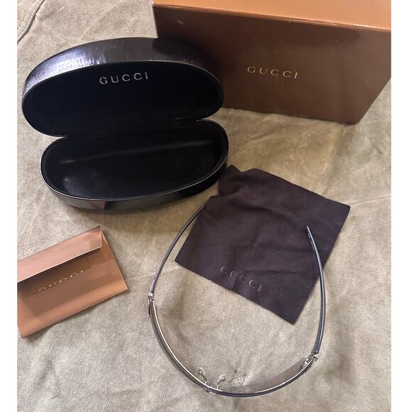 VINTAGE Y2K Gucci Shield Rimless Fade Lens Sunglasses Like New - Picture 5 of 7